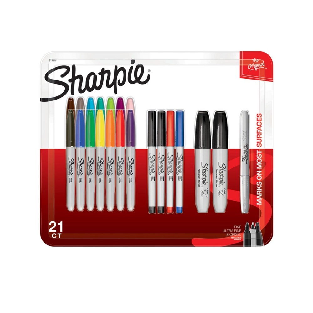 Set of 21 Sharpie Permanent Markers assorted Points Assorted 21 Count